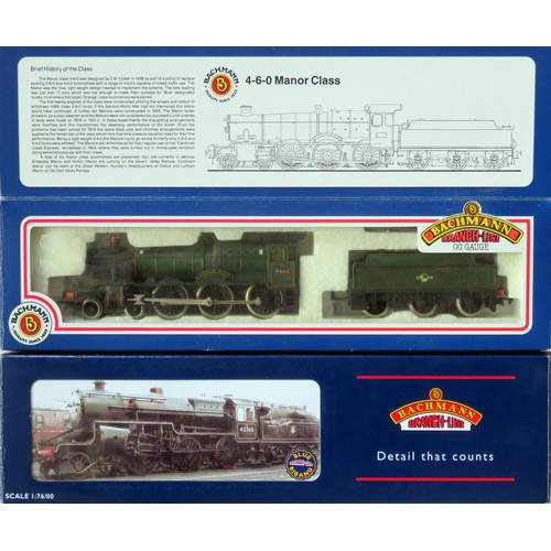 473 - BACHMANN 00 gauge BR Steam Locos comprising: 31-306 Manor Class 4-6-0 “Foxcote Manor” Loco and Tende... 