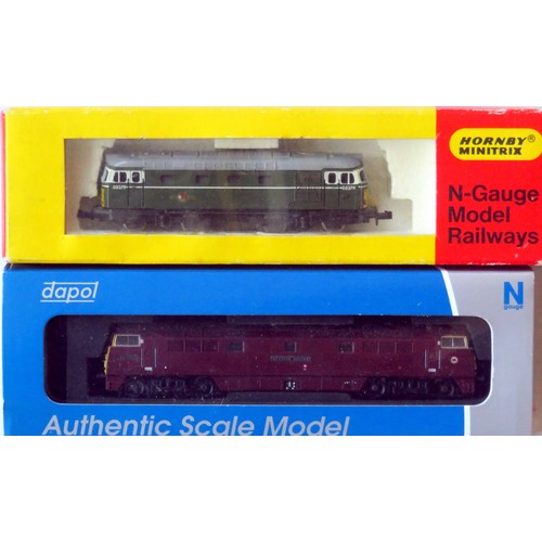 478 - HORNBY MINITRIX / DAPOL N gauge BR Diesel Locos comprising: Dapol 2D-003-003 Class 52 “Western Sulta... 