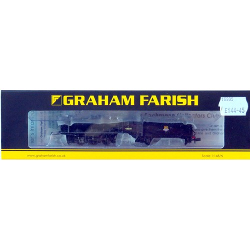 481 - GRAHAM FARISH (Bachmann) N gauge 372-162 LMS Stanier Class 8F 2-8-0 Loco and Tender No. 48608 BR lin... 