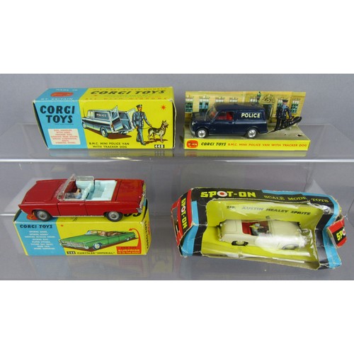 493 - CORGI 246 Chrysler Imperial, Excellent Plus in Near Mint Box, 448 BMC Mini Police Van complete with ... 