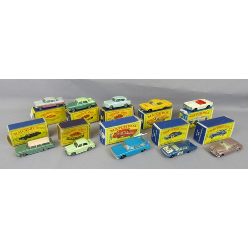 495 - MATCHBOX 1-75 Series group to include No.22 Vauxhall Cresta, No.44 Rolls Royce, No.55 Ford Fairlane ... 