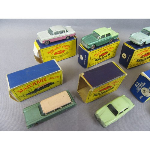 495 - MATCHBOX 1-75 Series group to include No.22 Vauxhall Cresta, No.44 Rolls Royce, No.55 Ford Fairlane ... 