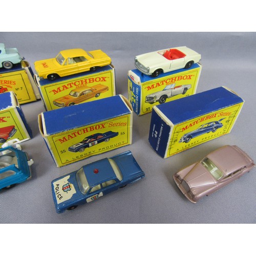 495 - MATCHBOX 1-75 Series group to include No.22 Vauxhall Cresta, No.44 Rolls Royce, No.55 Ford Fairlane ... 