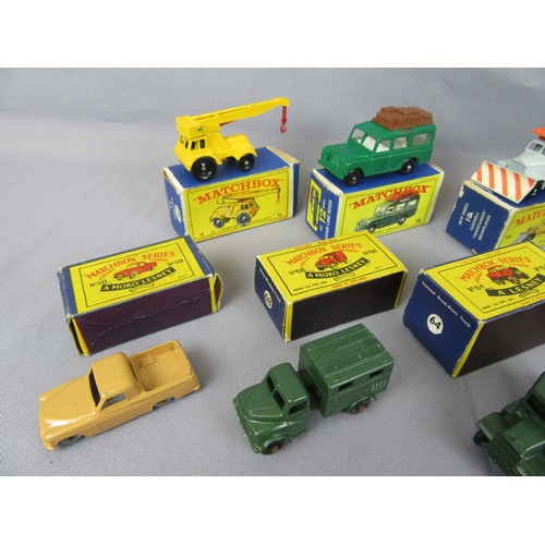 498 - MATCHBOX 1-75 Series group to include No.12 Safari Land Rover, No.50 Commer Pick-up and others, plus... 