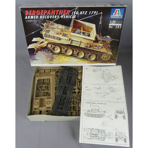 505 - ITALERI / DRAGON / TAMIYA Military Model Kits. Unbagged Parts hence unchecked for completeness. (9)