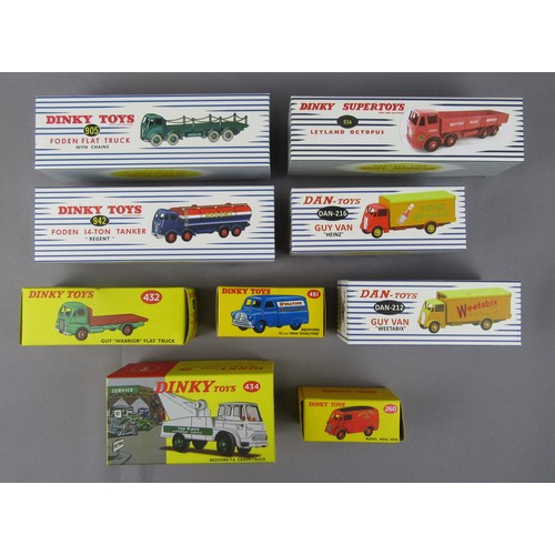 584 - ATLAS DINKY / DAN TOYS Commercials to include 905 Foden Flat Truck with Chains, 432 Guy Warrior Flat... 