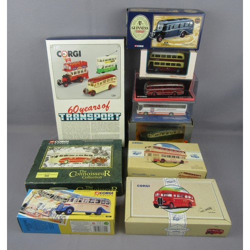 586 - CORGI BUSES & COACHES to include 97230 Leyland Atlantean, 33804 Bedford OB Coach and others. Mint in... 