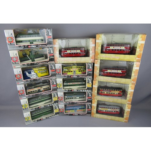 73 - CORGI CLASSICS / CORGI OOC 1/76 group of TRAMS. Near Mint to Mint in Good Plus to Excellent Boxes. (... 