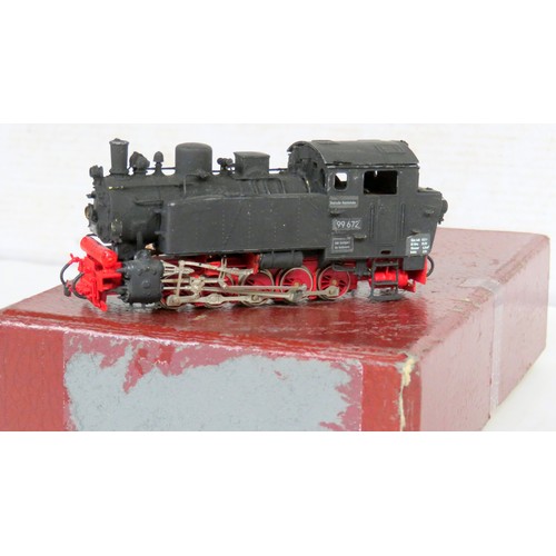 123 - BEMO HOe Continental Outline B100 Class 99 0-10-0 Whitemetal Kit-built Tank Loco, No. 99672 finished... 