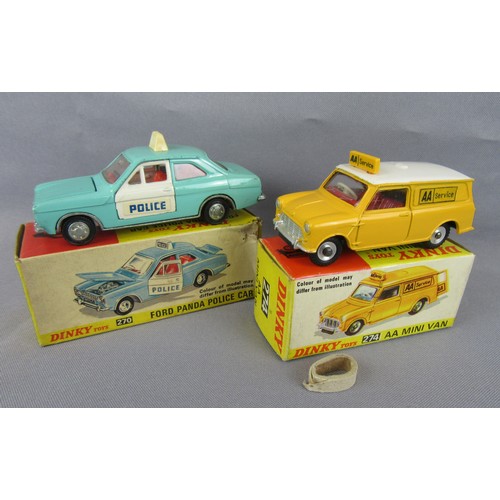 200 - DINKY TOYS 274 ‘AA’ Mini Van, Excellent (missing one side label), in Near Mint Box and 270 Ford Esco... 