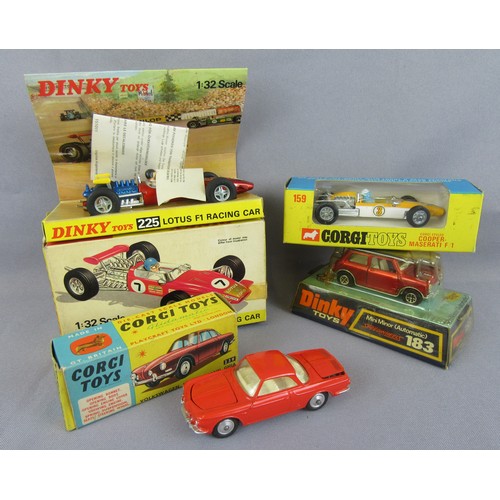 202 - DINKY TOYS / CORGI to include 183 Mini Minor Auto, 255 Lotus F1 Racing Car, 239 Karmann Ghia, 159 Co... 