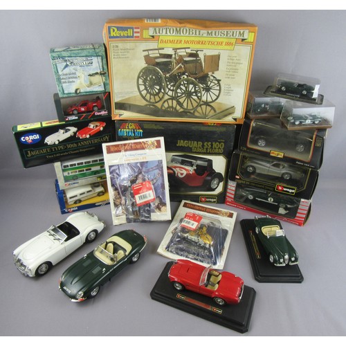 217 - BURAGO / CORGI 1:24 and 1:18 scale to include several Jaguar’s, 1:43 Brumm, Revell 1886 Daimler mode... 