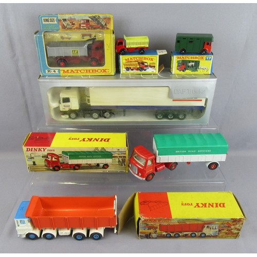 218 - DINKY / MATCHBOX Trucks to include Dinky 925 Leyland Dump Truck, 914 AEC Articulated Lorry, Matchbox... 