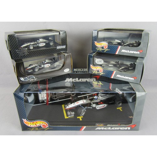 247 - HOT WHEELS Mercedes McLaren Formula 1 models, 1:43 MP4-15/16 D.Coulthard, 1:64 MP13/14 M.Hakkinen/D.... 