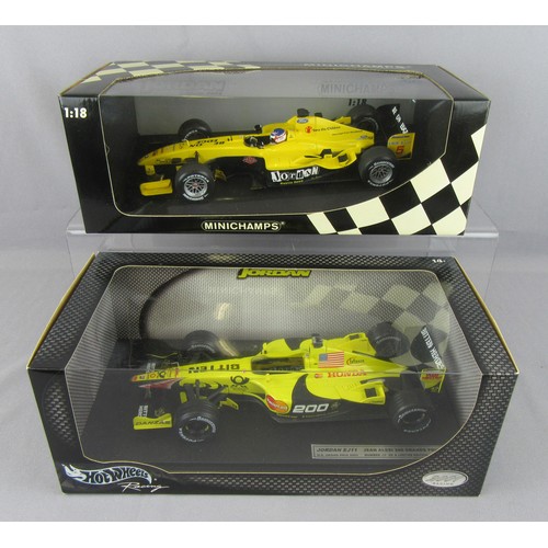 252 - MINICHAMPS (Pauls Model Art) 1:18 Jordan Formula 1 EJ14 Nigel Mansell (100040095) and HOT WHEELS EJ1... 