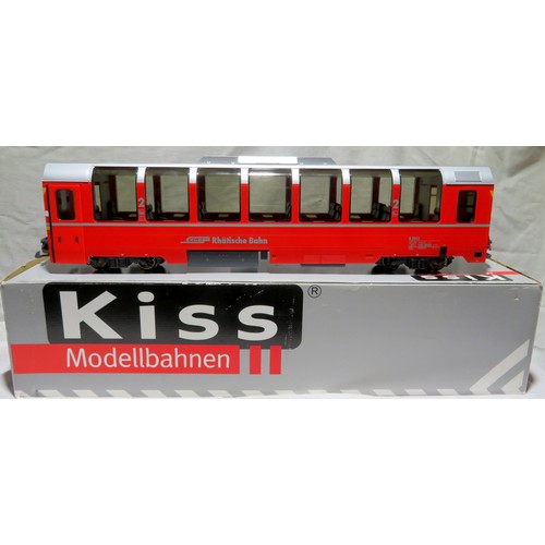 419 - KISS MODELLBAHNEN Spur G/IIm 1:22.5 Scale - Art. No.650008  RhB (Rhatische Bahn) Bogie Panoramawagen... 