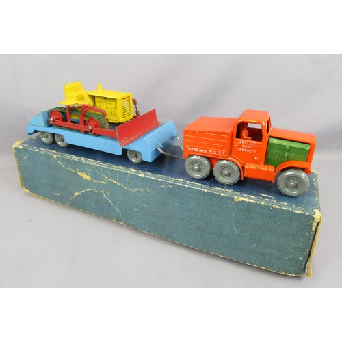 428 - Matchbox Early Moko Lesney Toys large scale British Road Service Prime Mover & Low Loader Trailer wi... 