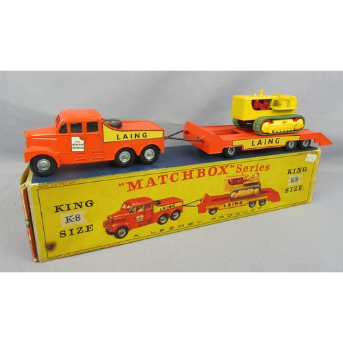 431 - MATCHBOX KING SIZE K8 Prime Mover & Transporter with Caterpillar Bulldozer ‘Laing’, Near Mint in an ... 