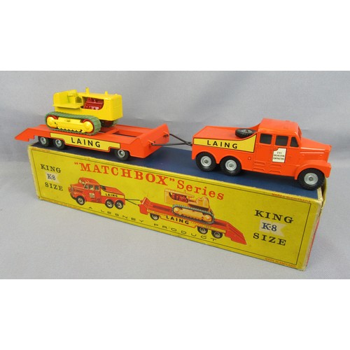 431 - MATCHBOX KING SIZE K8 Prime Mover & Transporter with Caterpillar Bulldozer ‘Laing’, Near Mint in an ... 