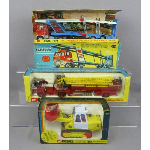 468 - CORGI TOYS 1138 Ford Articulated Car Transporter, Near Mint on Near Mint Tray, Box is Good Plus, 114... 