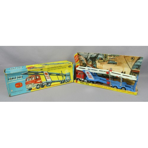 468 - CORGI TOYS 1138 Ford Articulated Car Transporter, Near Mint on Near Mint Tray, Box is Good Plus, 114... 