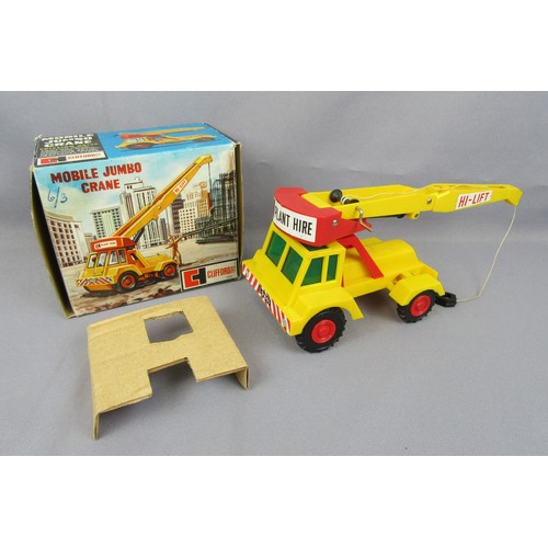 483 - CLIFFORD TOYS Mobile Jumbo Crane in plastic. Near Mint to Mint in Excellent to Near Mint Box.