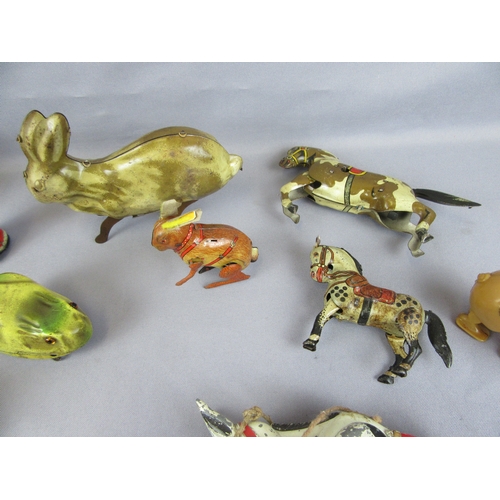 425 - TINPLATE CLOCKWORK TOYS to include Animals and Figures, Moko Lesney ‘Muffin-the-Mule’, Wells Mechani... 