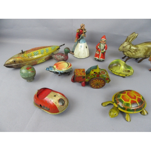 425 - TINPLATE CLOCKWORK TOYS to include Animals and Figures, Moko Lesney ‘Muffin-the-Mule’, Wells Mechani... 