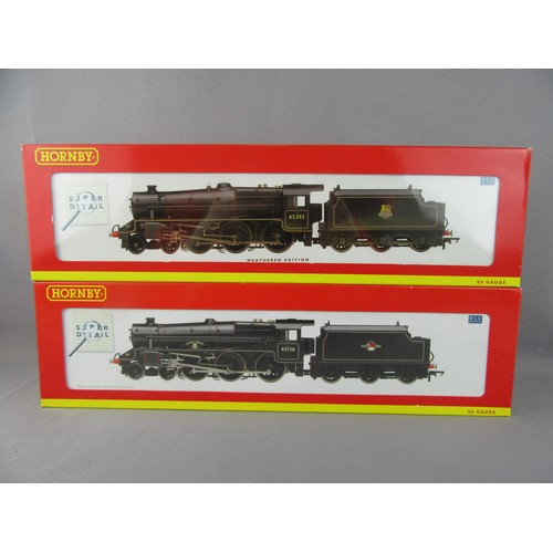 595 - Hornby (China) 4-6-0 BR lined black Stanier Class 5 Steam locos comprising R2555 No 45156 “Ayrshire ... 