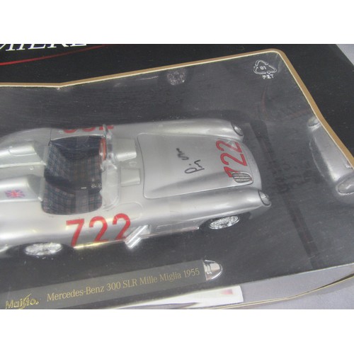 12 - MAISTO 1:18 1955 Mercedes Benz 300SLR ‘Mille-Miglia’, Sir Stirling Moss, Signed with Certificate. Mi... 