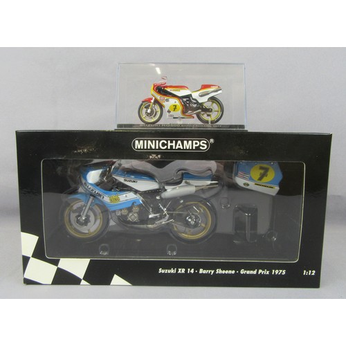 22 - MINICHAMPS (Pauls Model Art) 1:12 Barry Sheene 1975 Suzuki XR14 and DeAgostini 1:24 1977 Suzuki RG50... 