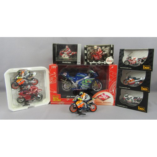 25 - IXO / ONYX / SCALEXTRIC Moto GP and World Superbike models in various scales to include Ducati, Hond... 