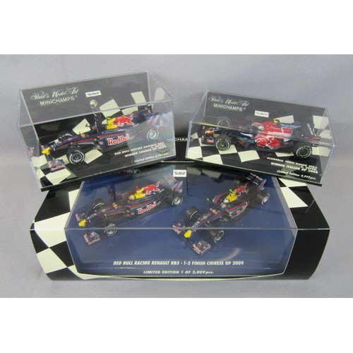 30 - MINICHAMPS (Pauls Model Art) 1:43 Red Bull Racing Renault RB5, Chinese GP 2009 1-2 Finish, Sebastian... 