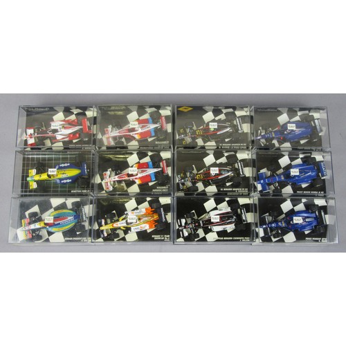 32 - MINICHAMPS (Pauls Model Art) 1:43 F1 to include Minardi, Williams F1, Prost F1 and others. Mint in N... 