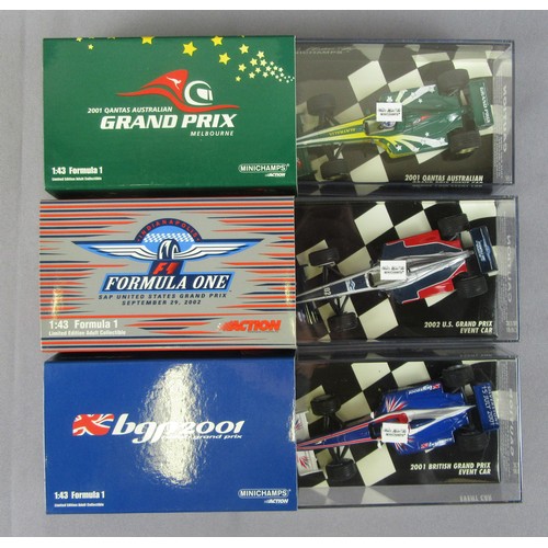 33 - MINICHAMPS / AMALGAM F1 1:43 to include Minichamps 2001 British GP event car, 2001 Australian GP eve... 