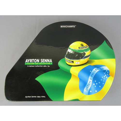 43 - MINICHAMPS (Pauls Model Art) 1:8 ARYTON SENNA Helmet Collection 1984-94 (540388939). Mint in Near Mi... 