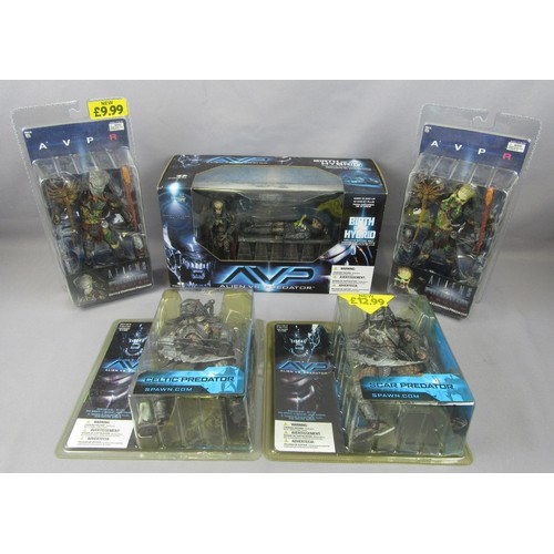 63 - McFARLANE TOYS “Alien vs Predator” Scar & Celtic figures, Birth of the Hybrid Deluxe Set and 2x Alie... 