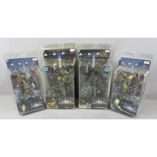 68 - McFARLANE TOYS “Alien vs Predator Requiem” ‘Hybrid’, ‘Alien Warrior’ and 2x ‘Battle Damaged Alien’ (... 