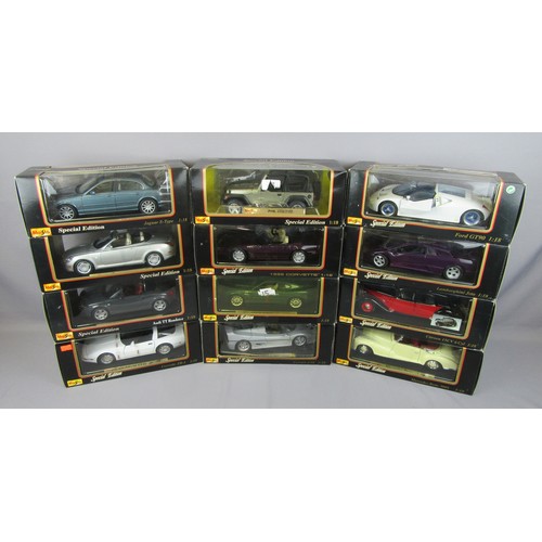 77 - MAISTO 1:18 to include Ferrari, Aston Martin, Chevrolet, Lexus, Audi and others. Near Mint to Mint i... 