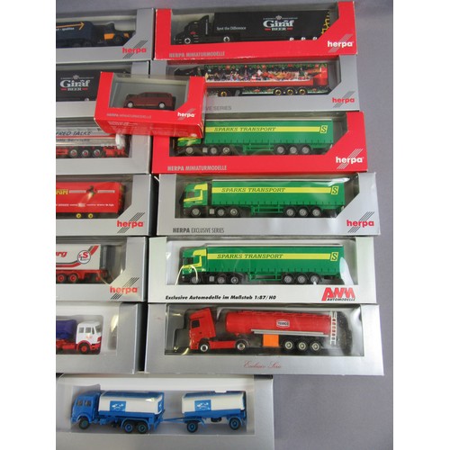 86 - HEPRA / WIKING 1:87 00 Gauge collection of Trucks & Lorries to include Articulated, Draw-Bar, and Ta... 