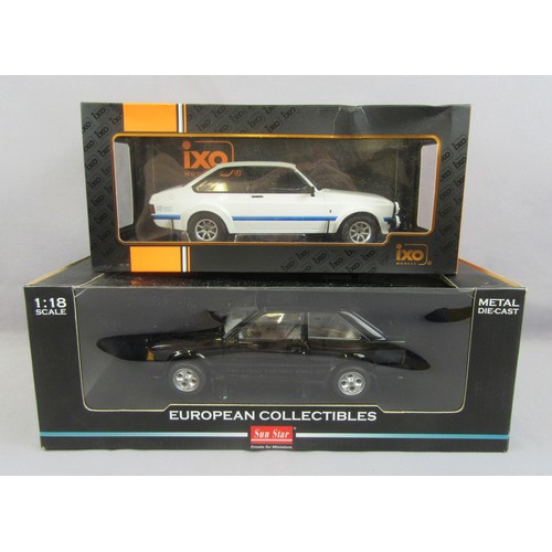 537 - IXO 1:18 1977 Ford Escort Mk.II RS1800 (CMC029) and Sunstar 1983 Ford Escort Mk.III XR3i (No.4985). ... 