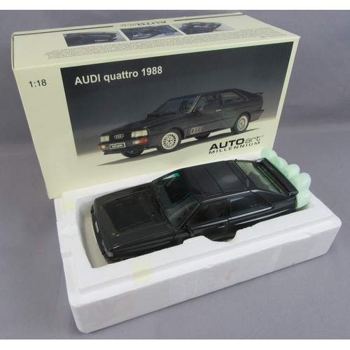 538 - AUTOART MILLENIUM 1:18 1988 Audi Quattro. Near Mint (missing a wing mirror) in a Near Mint Box.