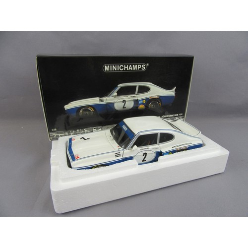 540 - MINICHAMPS 1:18 Ford Capri RS3100, Nurburgring DRM 1974. Mint in Near Mint Plus Box.