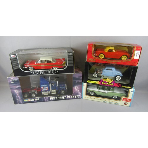 555 - 1:18 AMERICAN Cars to include MIRA 1954 Chevrolet Corvette, ERTL 1934 Ford Newstalgia Street Rod, SU... 