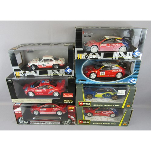 566 - 1:18 RALLY CARS to include 2x SOLIDO Citroen Xsara WRC, BURAGO Citroen Xsara WRC and Subaru Impreza ... 