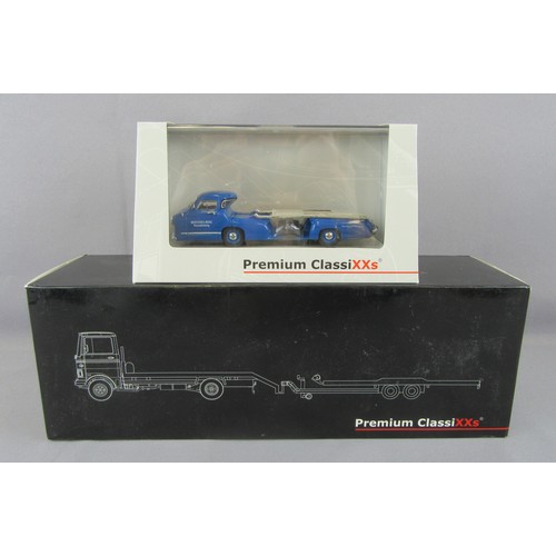 572 - PREMIUM CLASSIXX 1:43 Mercedes-Benz Rennwagen-Schnelltranspoter (12225) and Mercedes-Benz LP608 Car ... 