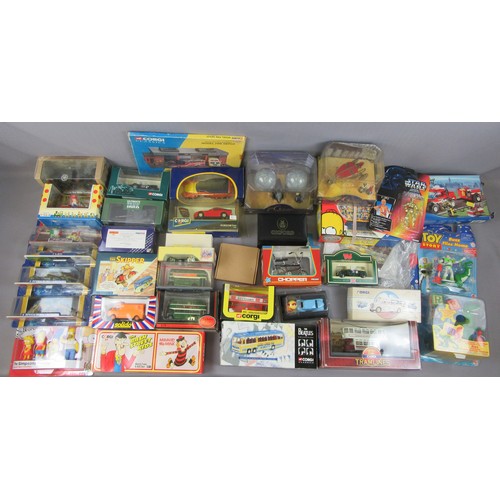 585 - MIXED DIECAST & TOYS to include Corgi, Lledo, The Simpsons, Toy Story, Lego and others. Near Mint to... 