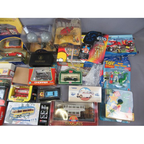 585 - MIXED DIECAST & TOYS to include Corgi, Lledo, The Simpsons, Toy Story, Lego and others. Near Mint to... 