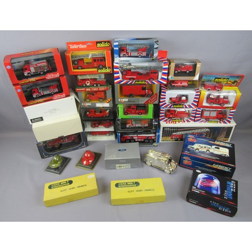 590 - FIRE ENGINES to include Solido, Schuco, Corgi, Cararama and others. Near Mint to Mint in Good to Nea... 