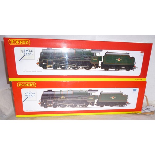 115 - Hornby (China) BR green 4-6-0 Royal Scot Class locos, comprising R3018X No.46115 “Scots Guardsman” w... 